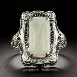 Art Deco Opal Filigree Ring by White, Wile & Warner - 2