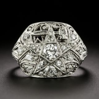 Art Deco Order of the Eastern Star Diamond Ring - 2