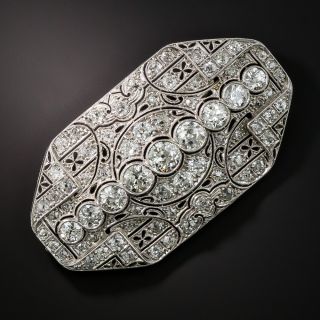 Art Deco Ornate Folded Diamond Brooch - 1