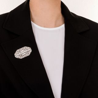 Art Deco Ornate Folded Diamond Brooch