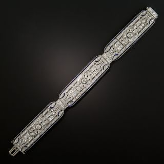 Art Deco Pierced Diamond and *Sapphire Bracelet - 1