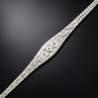Art Deco Platinum Diamond Bracelet  - 4