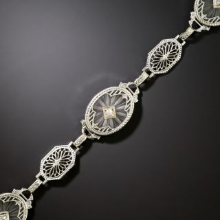 Art Deco Rock Crystal and Diamond Bracelet - 2