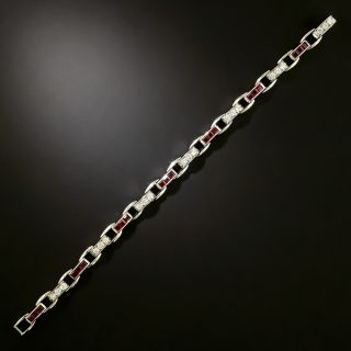 Art Deco Ruby and Diamond Bracelet by Hartzberg - 2