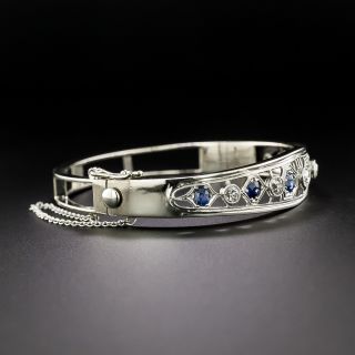 Art Deco Sapphire and Diamond Bangle Bracelet