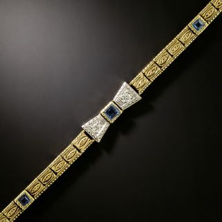 Art Deco Sapphire and Diamond Bow Bracelet by Allsopp & Allsopp - 2