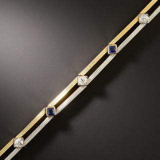 Art Deco Sapphire and Diamond Bracelet, English - 2