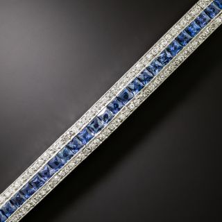 Art Deco Sapphire and Diamond Line Bracelet - 3