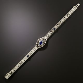 Art Deco Sapphire Filigree Bracelet - 3