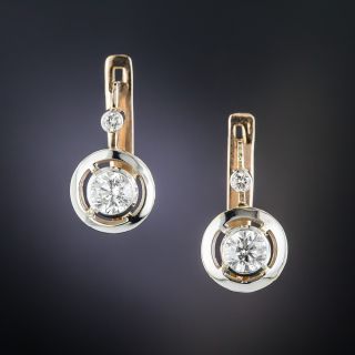 Art Deco-Style 1.00 Carat Diamond Drop Earrings - 1