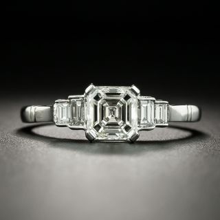 Art Deco-Style 1.01 Carat Square Emerald-Cut Diamond Engagement Ring - GIA  K  VS1 - 2