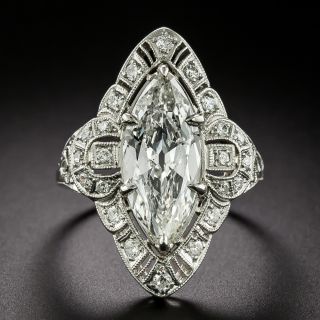 Art Deco-Style 2.84 Carat Marquise Diamond Ring - GIA - 2