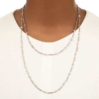 Art Deco-Style Diamond Bar and Link Chain