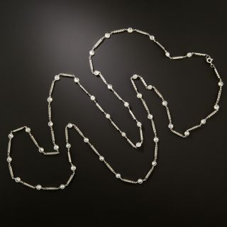 Art Deco-Style Diamond Bar and Link Chain - 3