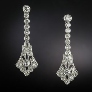 Art Deco-Style Diamond Dangle Earrings - 3