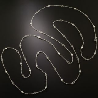 Art Deco Style Diamond Infinity Link Chain, 43 Inches - 3
