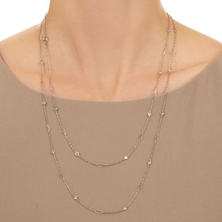 Art Deco Style Diamond Infinity Link Chain, 43 Inches