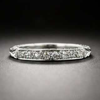 Art Deco Style Diamond Wedding Band - 1