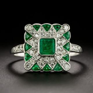 Art Deco-Style Emerald and Diamond Ring - 3