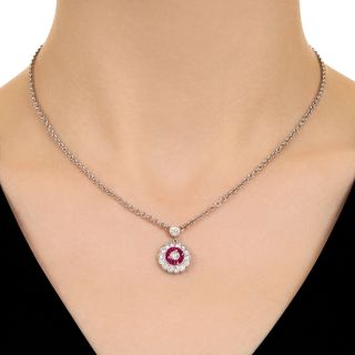 Art Deco-Style Ruby and Diamond Pendant