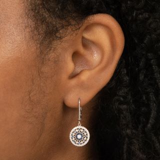 Art Deco-Style Sapphire and Diamond Earrings