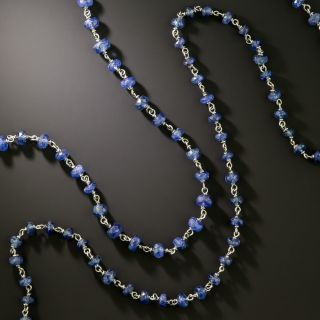 Art Deco Style Sapphire Rondelle Necklace, 36 Inches - 2