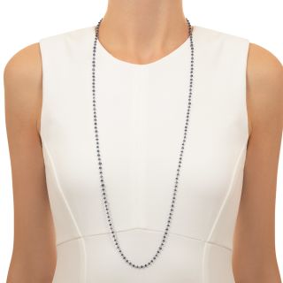 Art Deco Style Sapphire Rondelle Necklace, 36 Inches