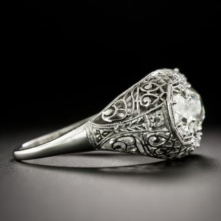 Art Deco Three-Stone Diamond Ring - GIA