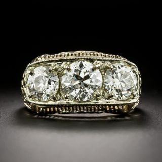 Art Deco Three-Stone Diamond Ring - GIA - 3