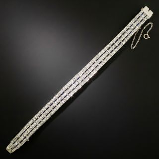 Art Deco Triple-Row Diamond and Sapphire* Bracelet - 2