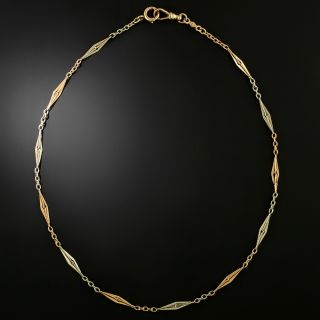 Art Deco Two-Tone 14K Gold Link Chain by Perelman & Son - 2