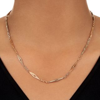 Art Deco Two-Tone 14K Gold Link Chain by Perelman & Son