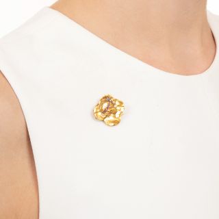 Art Nouveau 14K Austro-Hungarian Femme Brooch