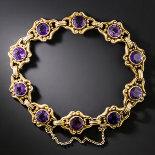 Art Nouveau Amethyst Link Bracelet by Sloan - 3