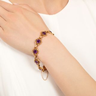 Art Nouveau Amethyst Link Bracelet by Sloan