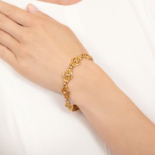 Art Nouveau Diamond Link Bracelet