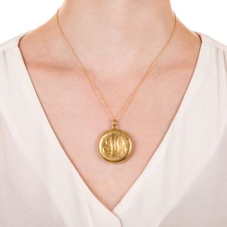 Art Nouveau Diamond Portrait Locket