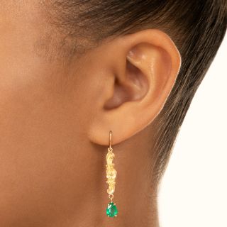 Art Nouveau Emerald Dangle Earrings