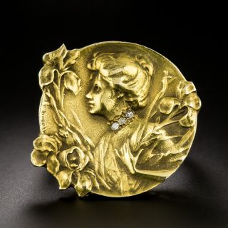 Art Nouveau Femme en Habille Ring - 3