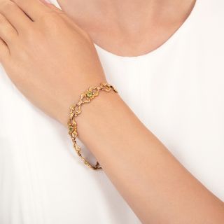 Art Nouveau Peridot Link Bracelet by Bippart & Co.