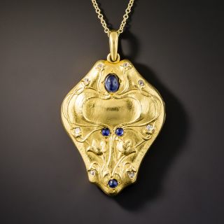 Art Nouveau Sapphire and Diamond Locket - 2