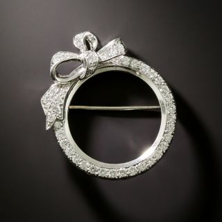 Bailey, Banks & Biddle Art Deco Diamond Wreath Brooch - 3