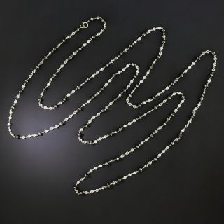 Black Diamond Briolette and Colorless Diamond Chain - 2
