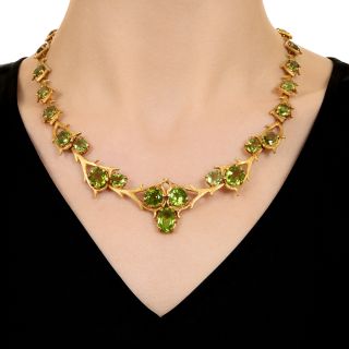 Brutalist Peridot Thorn Necklace