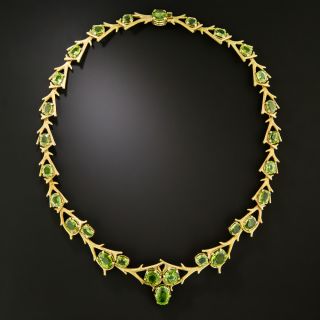 Brutalist Peridot Thorn Necklace - 2