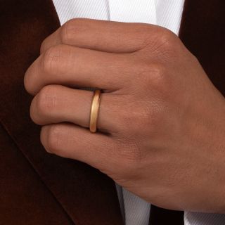 Cartier 18K Half-Round Wedding Band - Size 9 1/2