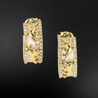 Cartier Diamond Panther Earrings  - 1