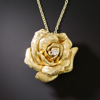 Cartier Diamond-Set Blooming Rose Pendant/Brooch - 2