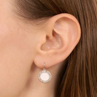 Cartier Edwardian 'Linen' Enamel and Diamond Earrings