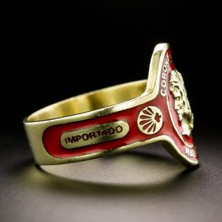 Cartier Enamel Habana Cigar Band Ring, Size 8 3/4